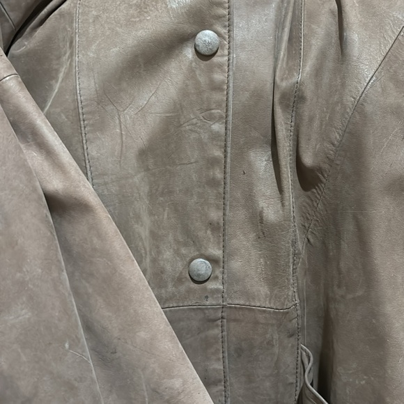 Genuine Vintage Brown Leather Suede Jacket Coat - Picture 6 of 9